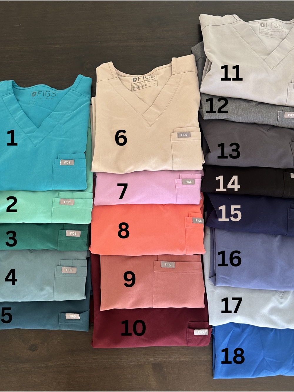 Men’s Scrub Top V- neck- Number 17 on image